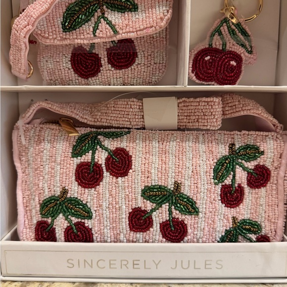 Sincerely Jules Beaded Cherry Bag Set - Picture 2 of 5